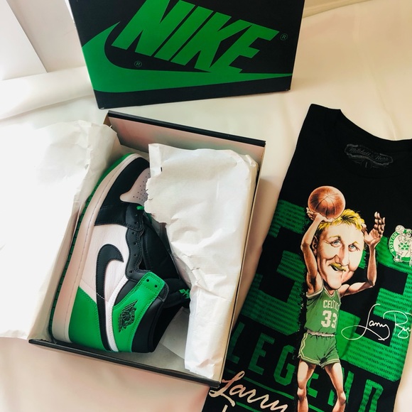 Jordan 1 Lucky green size 11.5 and Mitchell & Ness Larry Bird size L - Picture 2 of 5